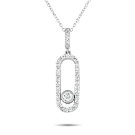 LB Exclusive 18K White Gold 0.32ct Diamond Pendant Necklace