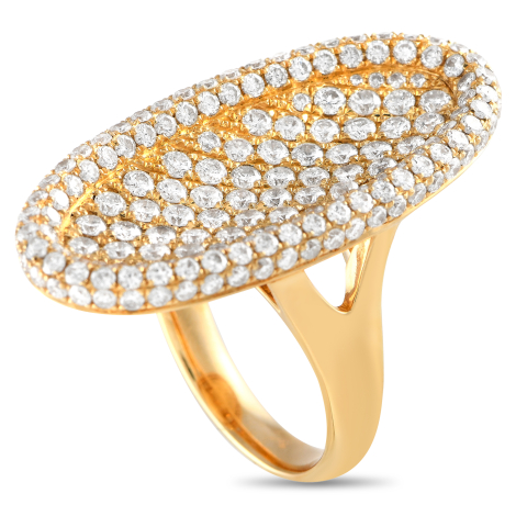 LB Exclusive 18K Yellow Gold 3.0ct Diamond Oval Ring