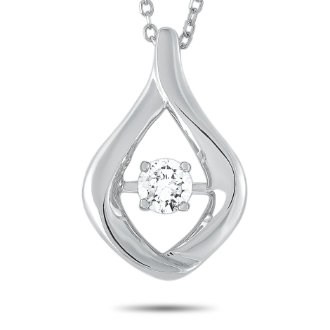 LB Exclusive 14K White Gold 0.15ct Diamond Pendant Necklace