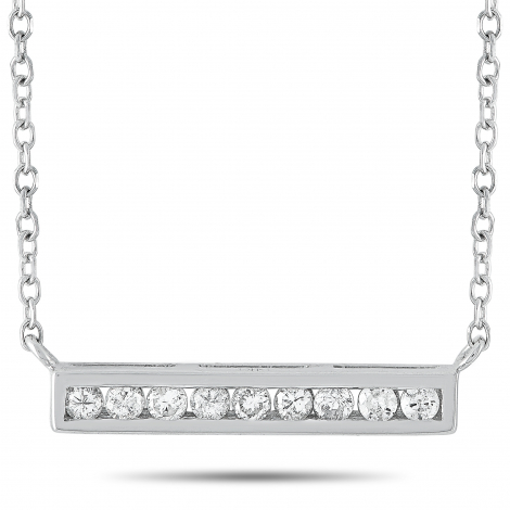 LB Exclusive 14K White Gold 0.10 ct Diamond Pendant Necklace