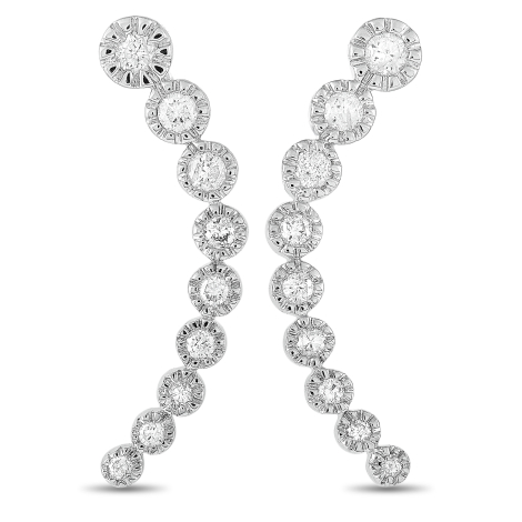 LB Exclusive 14K White Gold 0.50ct Diamond Climber Earrings