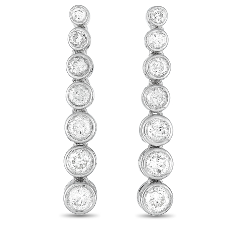  Exclusive 14K White Gold 1.0ct Diamond Drop Earrings