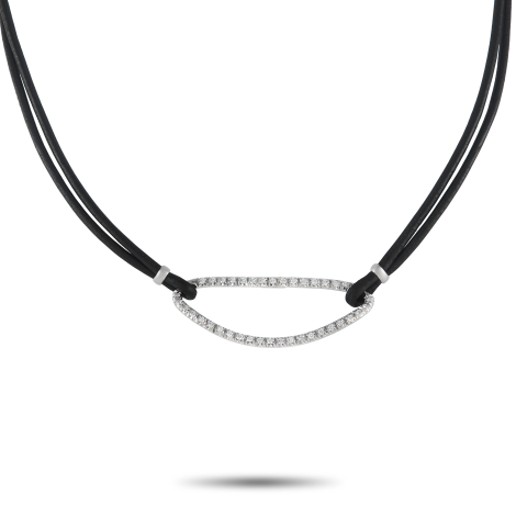 Piero Milano 18K White Gold 0.72ct Diamond Cord Necklace