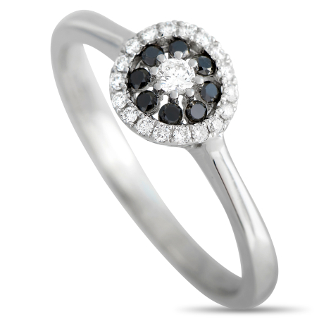 Piero Milano 18K White Gold 0.28ct White and Black Diamond Ring