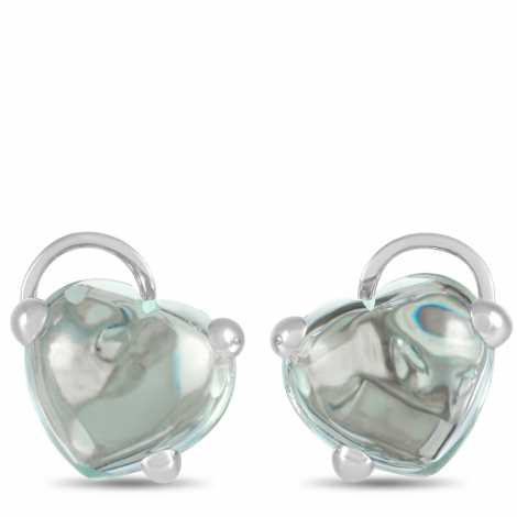 Pomelatto 18K White Gold Aquamarine Clip-On Earrings 