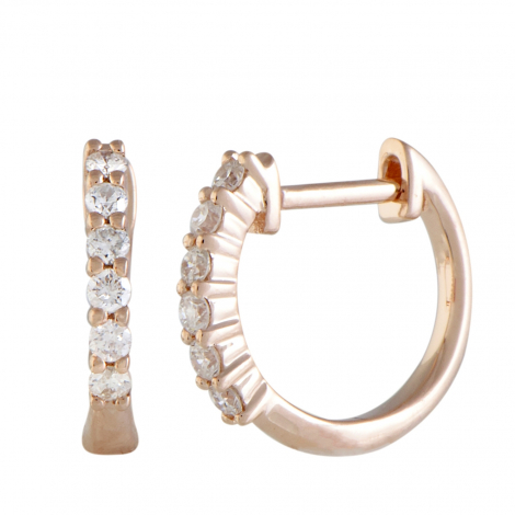 LB Exclusive 14K Rose Gold 0.25 ct Diamond Small Hoop Earrings