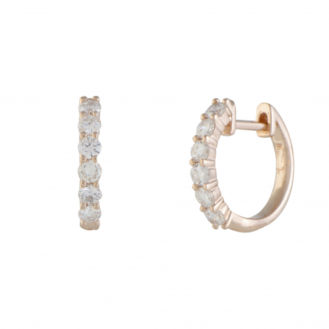 LB Exclusive 14K Rose Gold 0.75 ct Diamond Hoop Earrings