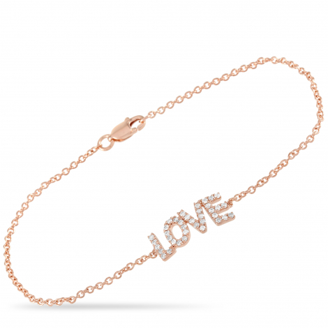 LB Exclusive 14K Rose Gold 0.30 ct Diamond Love Bracelet