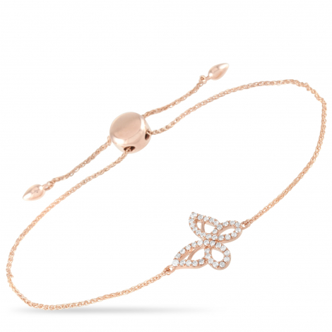 LB Exclusive 14K Rose Gold 0.30 ct Diamond Butterfly Bracelet