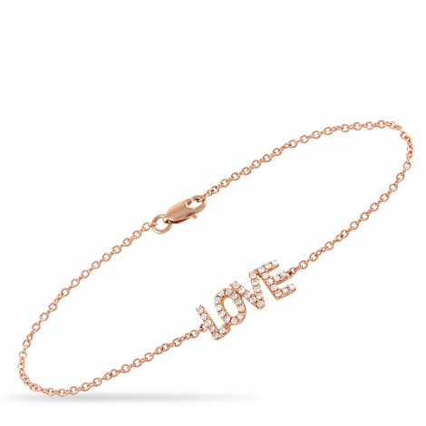 LB Exclusive 14K Rose Gold 0.25 ct Diamond Love Bracelet