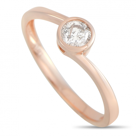 LB Exclusive 14K Rose Gold 0.26 ct Diamond Solitaire Ring