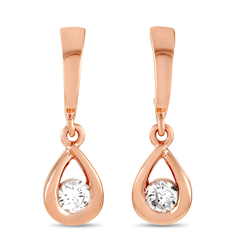 LB Exclusive 14K Rose Gold 0.20ct Diamond Earrings