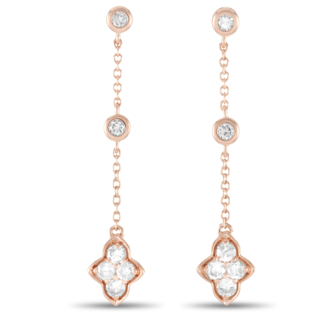 LB Exclusive 14K Rose Gold 0.40ct Diamond Dangle Earrings