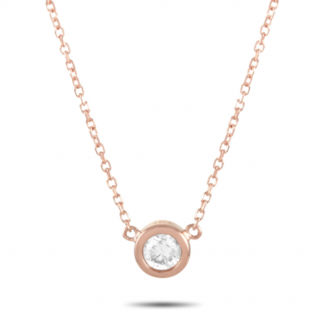 LB Exclusive 14K Rose Gold 0.20 ct Diamond Pendant Necklace