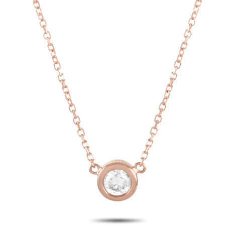 LB Exclusive 14K Rose Gold 0.20ct Diamond Necklace