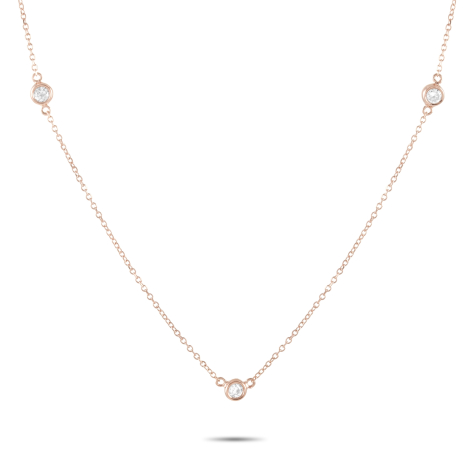 LB Exclusive 14K Rose Gold 0.15ct Diamond Necklace