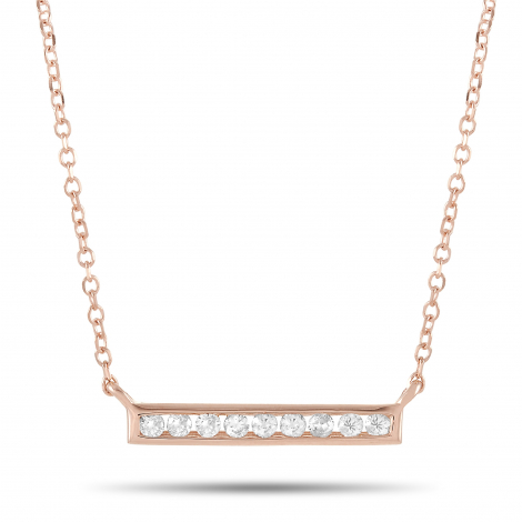 LB Exclusive 14K Rose Gold 0.10 ct Diamond Pendant Necklace