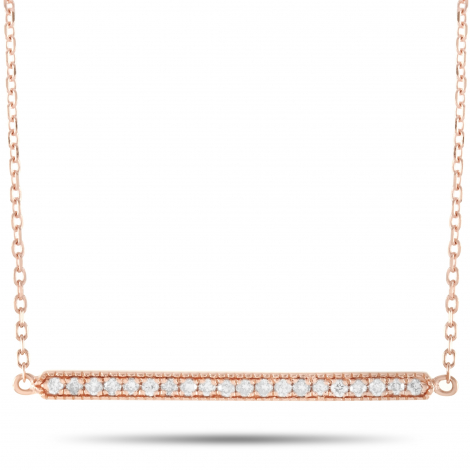 LB Exclusive 14K Rose Gold 0.10 ct Diamond Necklace