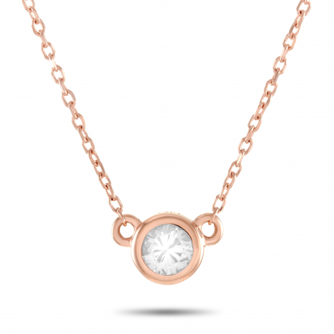 LB Exclusive 14K Rose Gold 0.16 ct Diamond Pendant Necklace