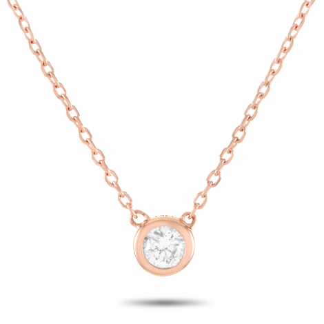 LB Exclusive 14K Rose Gold 0.11 ct Diamond Pendant Necklace