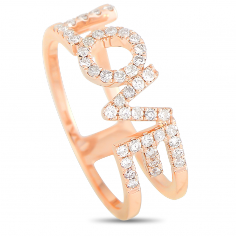 LB Exclusive 14K Rose Gold 0.35 ct Diamond Love Ring