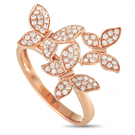 LB Exclusive 14K Rose Gold 0.30 ct Diamond Butterfly Ring