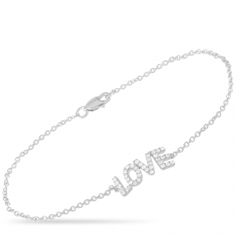 LB Exclusive 14K White Gold 0.30 ct Diamond Love Bracelet