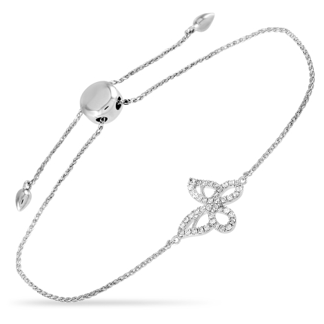 LB Exclusive 14K White Gold 0.30ct Diamond Butterfly Bracelet