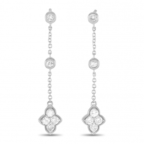 LB Exclusive 14K White Gold 0.40 ct Diamond Dangle Earrings