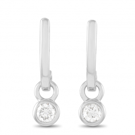 LB Exclusive 14K White Gold 0.25 ct Diamond Dangle Earrings