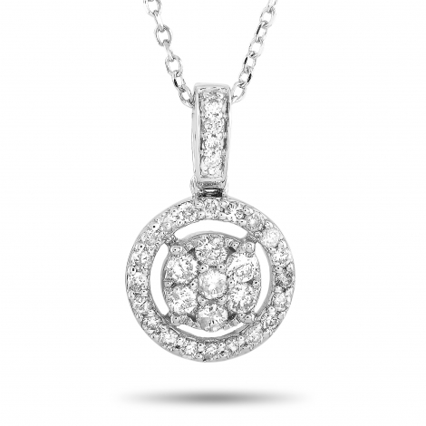 LB Exclusive 14K White Gold 0.25 ct Diamond Pendant Necklace