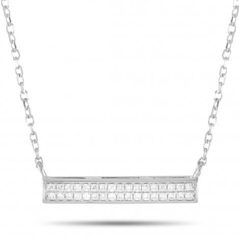 LB Exclusive 14K White Gold 0.10 ct Diamond Pendant Necklace