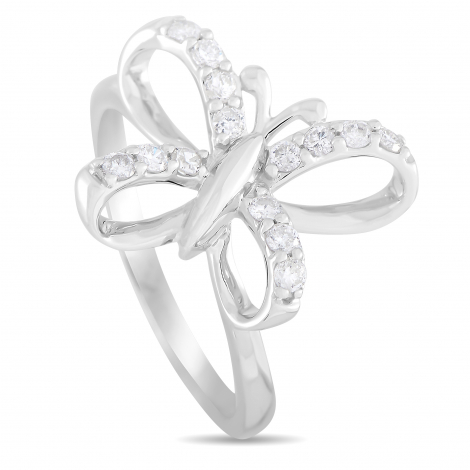 LB Exclusive 14K White Gold 0.30 ct Diamond Butterfly Ring