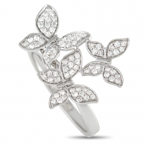 LB Exclusive 14K White Gold 0.30 ct Diamond Butterfly Ring