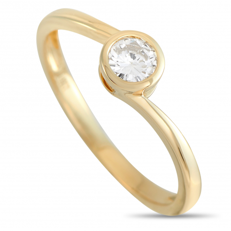 LB Exclusive 14K Yellow Gold 0.26 ct Diamond Solitaire Ring