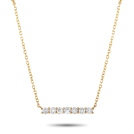 LB Exclusive 14K Yellow Gold 0.25ct Diamond Bar Necklace