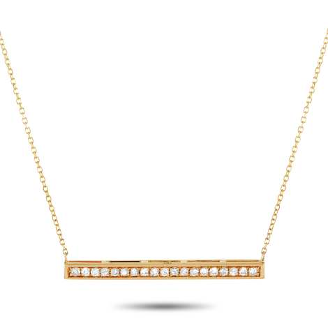 LB Exclusive 14K Yellow Gold 0.25ct Diamond Bar Necklace