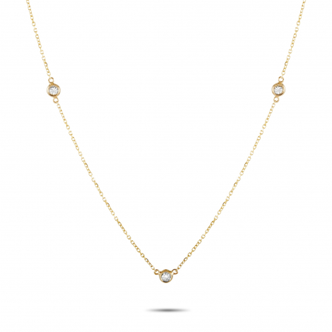 LB Exclusive 14K Yellow Gold 0.15 ct Diamond Necklace