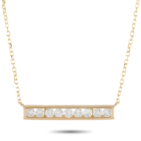 LB Exclusive 14K Yellow Gold 0.25ct Diamond Bar Necklace