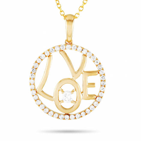 LB Exclusive 14K Yellow Gold 0.30 ct Diamond Pendant Necklace