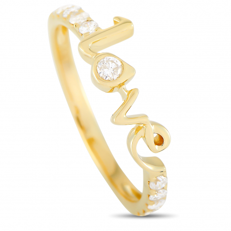 LB Exclusive 14K Yellow Gold 0.25 ct Diamond Love Ring