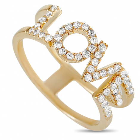 LB Exclusive 14K Yellow Gold 0.35 ct Diamond Love Ring