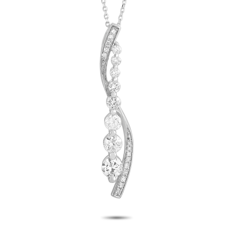 LB Exclusive 14K White Gold 1.0ct Diamond Necklace