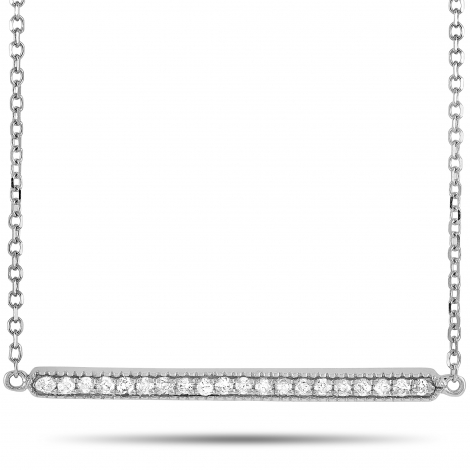 LB Exclusive 14K White Gold 0.10 ct Diamond Pendant Necklace