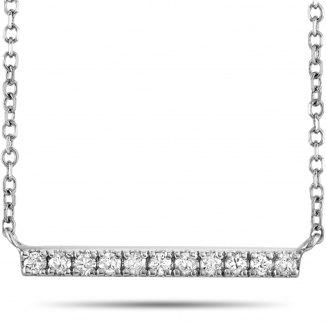 LB Exclusive 14K White Gold 0.10 ct Diamond Pendant Necklace