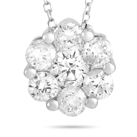 LB Exclusive 14K White Gold 1.0ct Diamond Pendant Necklace