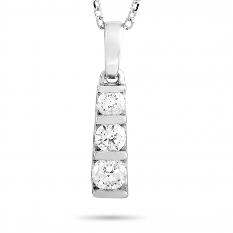 LB Exclusive 14K White Gold 0.25 ct Diamond Pendant Necklace