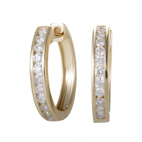 LB Exclusive 14K Yellow Gold 0.50 ct Diamond Hoop Earrings