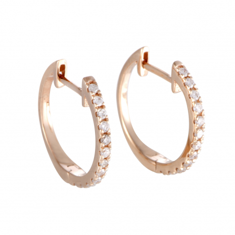 LB Exclusive 14K Rose Gold 0.22 ct Diamond Small Hoop Earrings