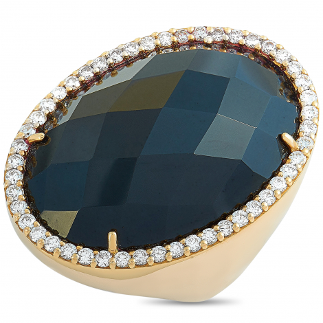 Roberto Coin Cocktail 18K Rose Gold Diamond and Onyx Ring